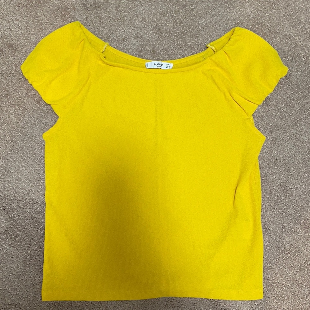 Mango yellow short sleeve top